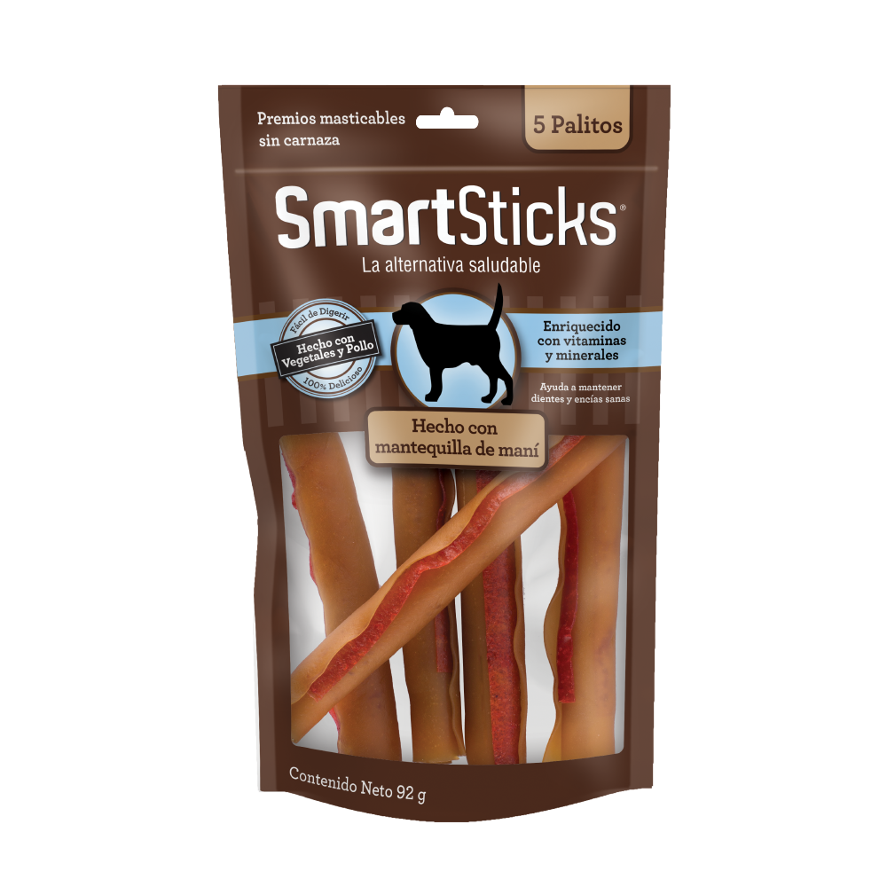 SMARTBONES Sticks Cacahuate 5 Palitos SB0236