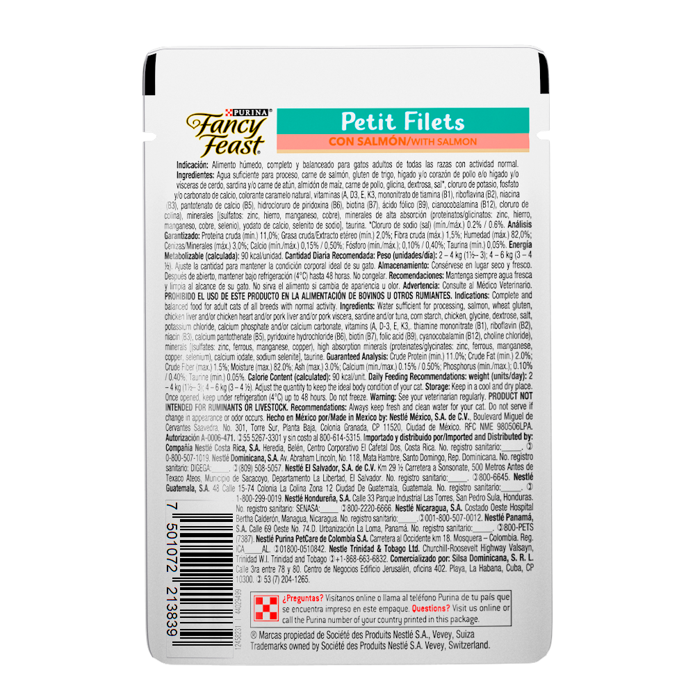 FANCY FEAST - Alimento Húmedo Petit Filete Salmón Pouch 85 g