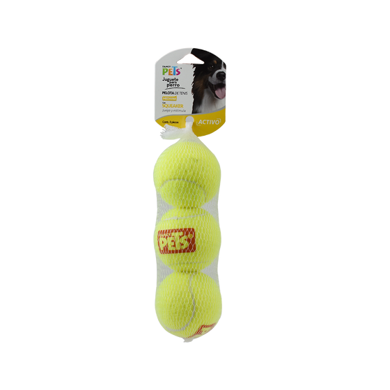 JUGUETE PELOTA MED DE TENIS C/SQUEAKER - 3 PZ FL7155