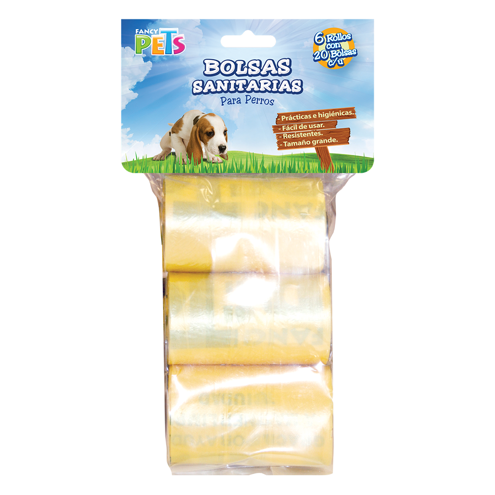 BOLSAS SANITARIAS (6 ROLLOS) FANCY PETS - 120 PZ FL7162