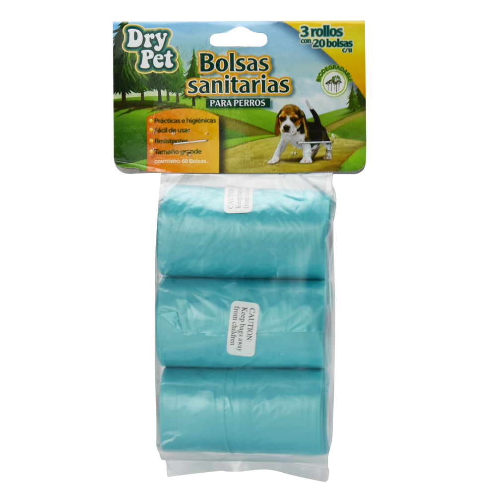 BOLSAS SANITARIAS (3 ROLLOS) DRY PET - 60 PZ FL7164
