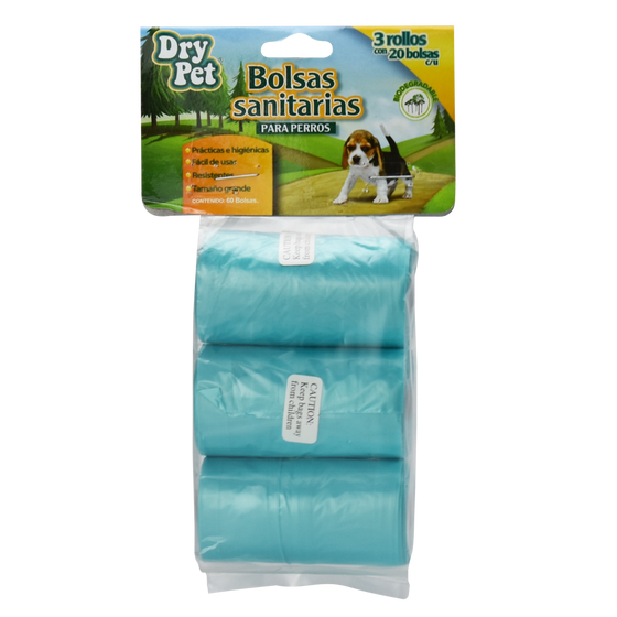 BOLSAS SANITARIAS (3 ROLLOS) DRY PET - 60 PZ FL7164