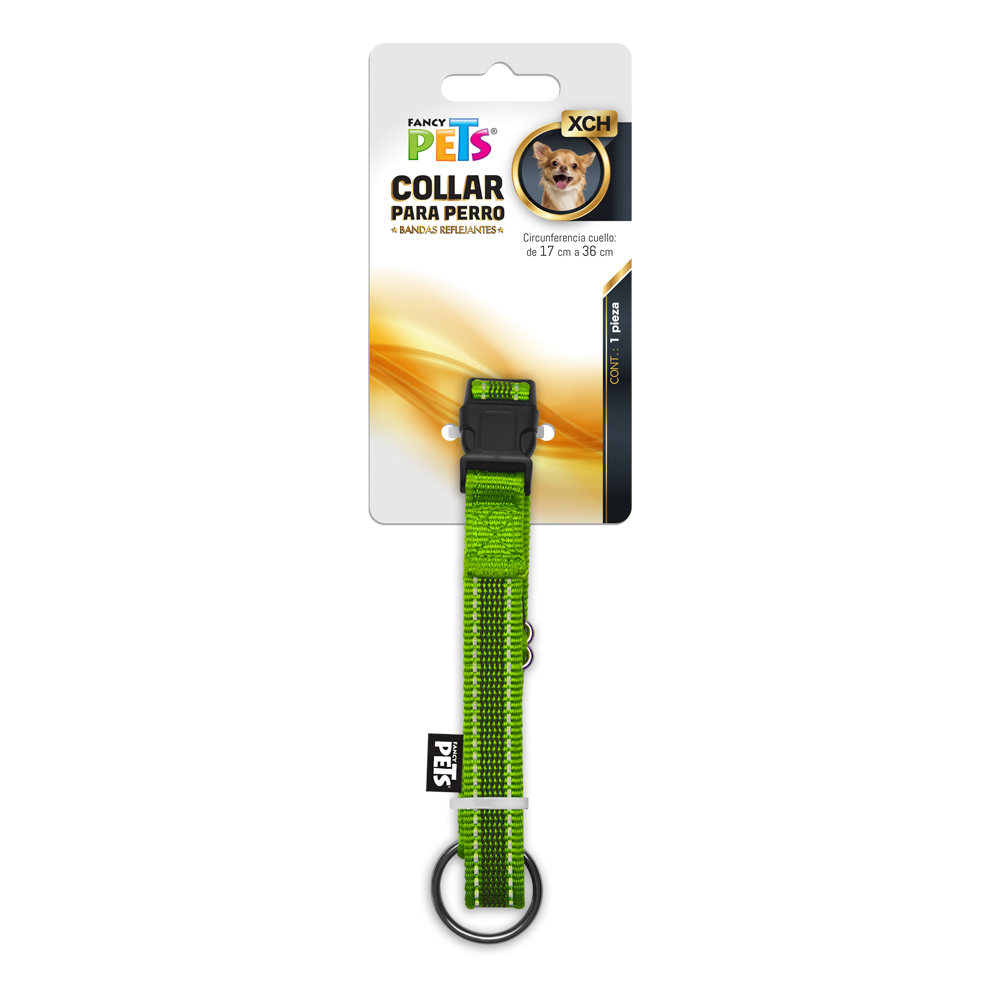COLLAR XCH C/ULTRA GRIP Y BANDAS REFLEJANTES VERDE FL8716