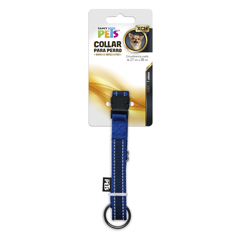 COLLAR XCH C/ULTRA GRIP Y BANDAS REFLEJANTES AZUL FL8717