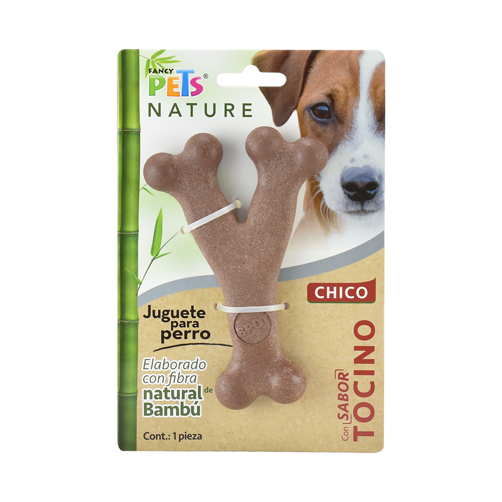 JUGUETE HUESO CH TRIPLE DE BAMBU SABOR TOCINO NATURE FL9306