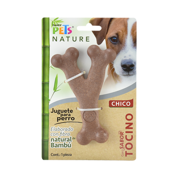 JUGUETE HUESO CH TRIPLE DE BAMBU SABOR TOCINO NATURE FL9306