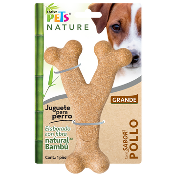 Juguete Hueso Gde Triple De Bambu Sabor Pollo Nature Fl9307
