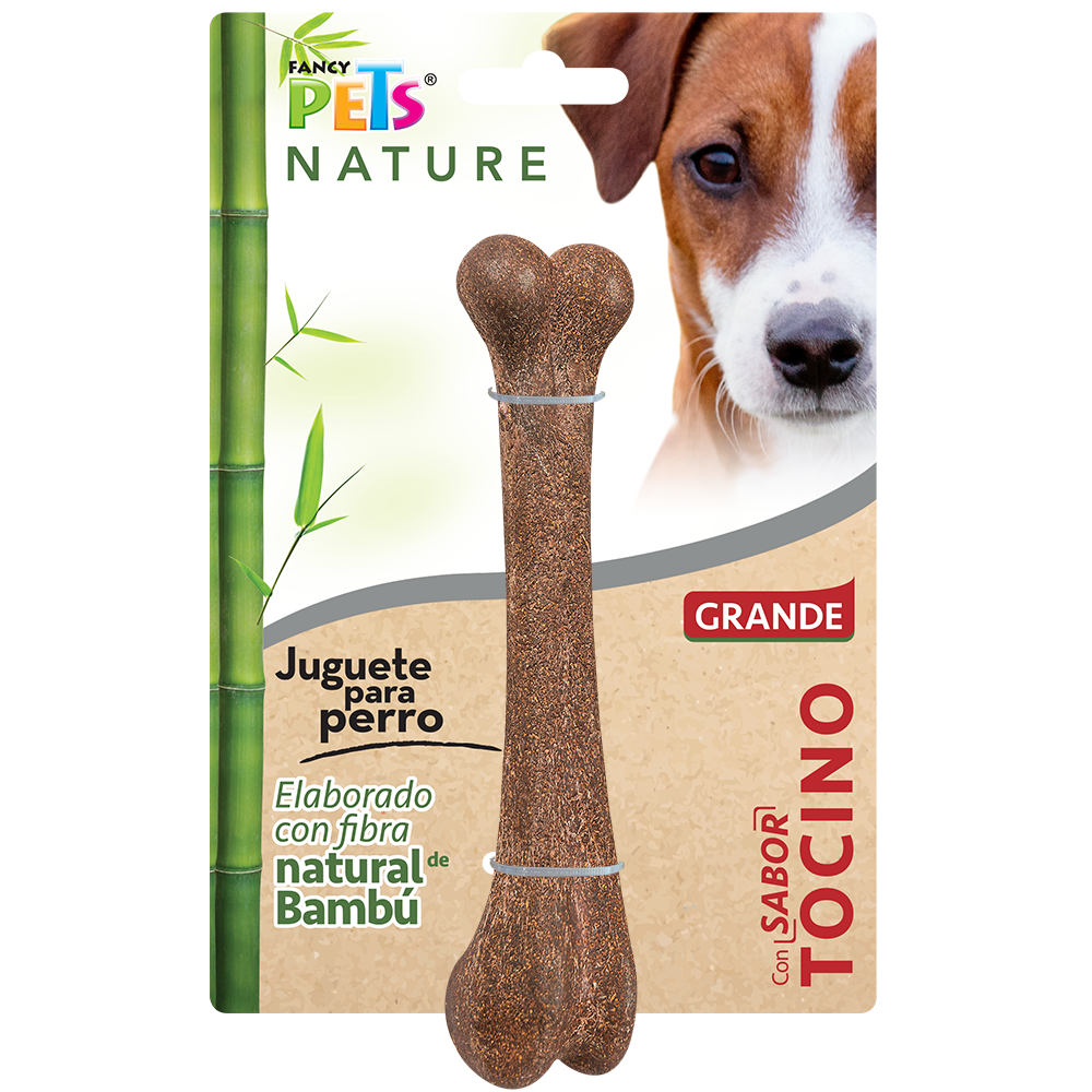 JUGUETE HUESO GDE DE BAMBU SABOR TOCINO NATURE FL9312