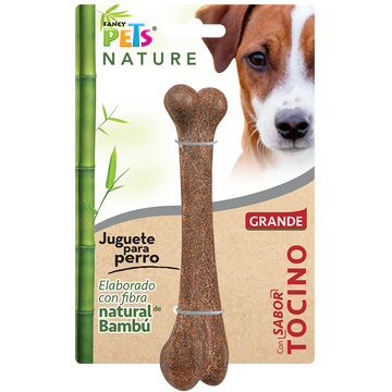 JUGUETE HUESO GDE DE BAMBU SABOR TOCINO NATURE FL9312