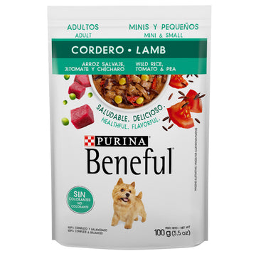 Beneful Pouch De Cordero Para Adultos Minis Y Pequeños 100Gr - Alimento Para Perro