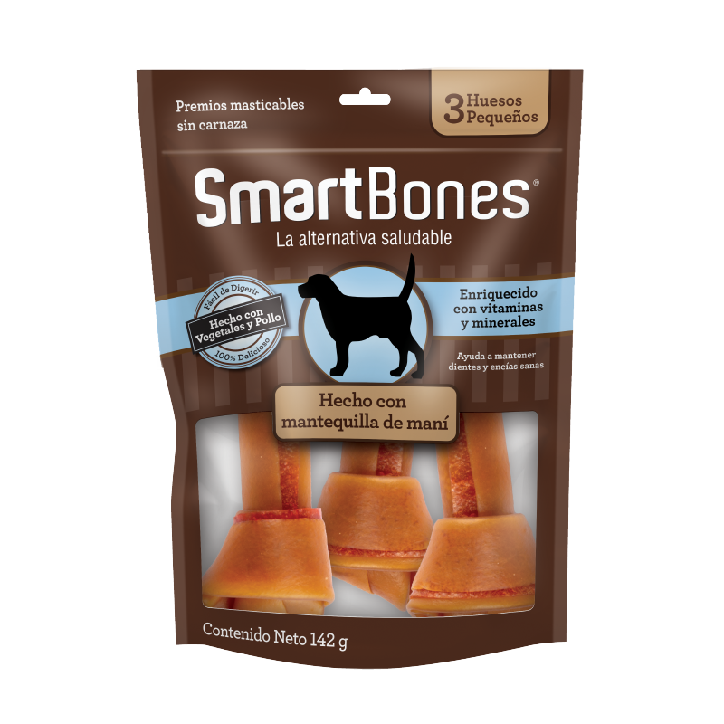 SMARTBONES Huesos Cacahuate CH (3 PZAS) SB0507